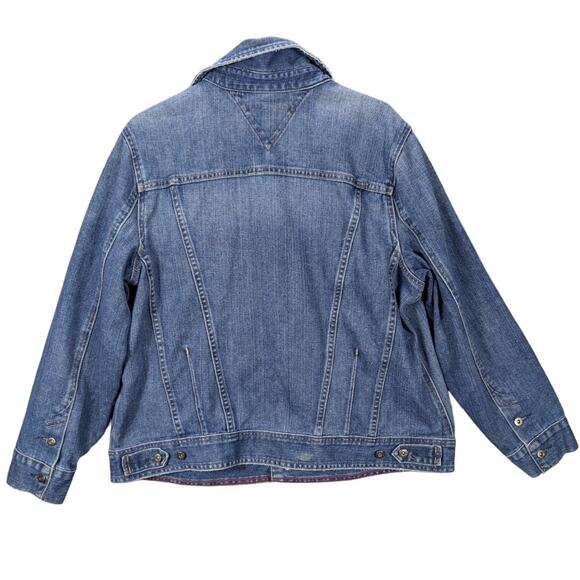 Tommy Hilfiger Jean Jacket Womens 1X Plus Denim Coat Y2K Preppy Vintage READ - Picture 2 of 11